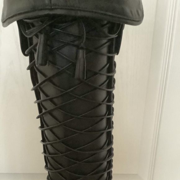 Tabitha Simmons Codi Over the Knee Black Lace Up Combat Boots Size 38.5 New! - Picture 13 of 16